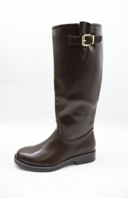 Kozaki damskie ocieplane na płaskim (36-41) 588-99 BROWN