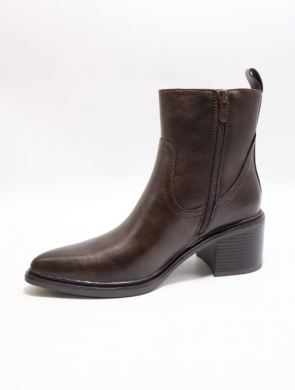 Botki damskie ocieplane na obcasie (36-41) C908 BROWN