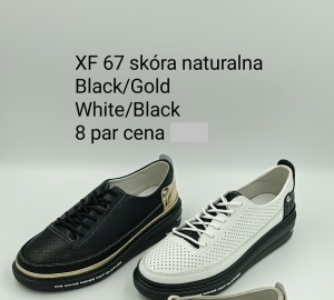 Trampki damskie na płaskim (36-41) XF67 WHITE/BLACK