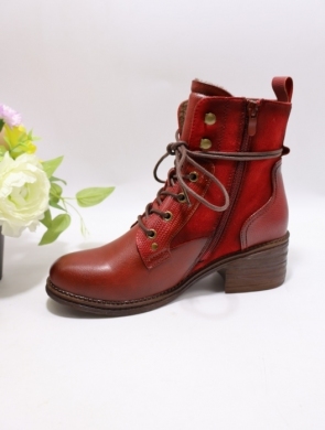 Botki damskie ocieplane na obcasie (36-41) F6860 RED