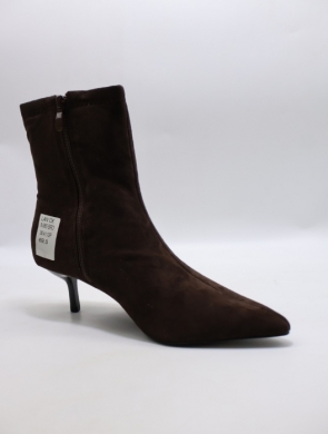 Botki damskie ocieplane na szpilce (36-41) 8-985 BROWN