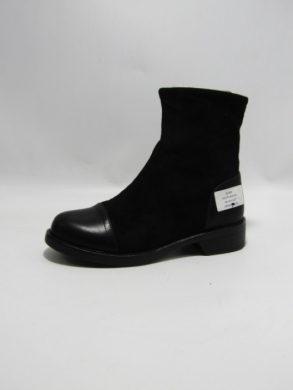 Botki damskie ocieplane na płaskim (36-41) H1171 BLACK