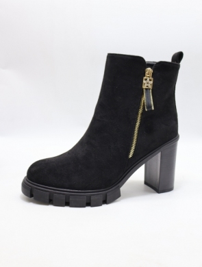 Botki damskie ocieplane na obcasie (36-41) 168-515 BLACK