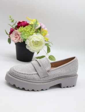Mokasyny damskie na płaskim (36-41) LS5489 SILVER