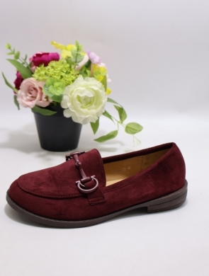 Mokasyny damskie na płaskim (36-41) H8-1029 WINE