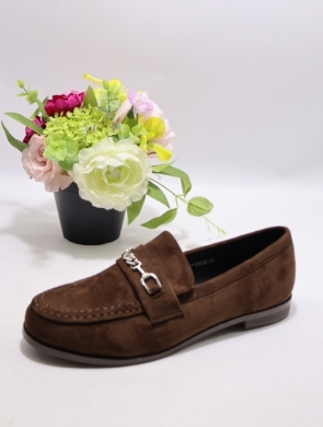 Mokasyny damskie na płaskim (36-41) H8-1053 BROWN