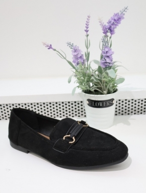 Mokasyny damskie na płaskim (36-41) 9712 BLACK