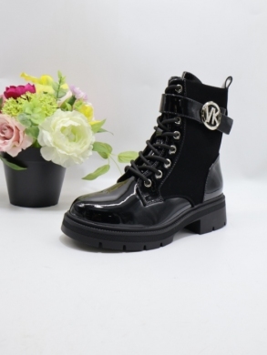 Botki damskie ocieplane na płaskim (36-41) 6076-1 BLACK