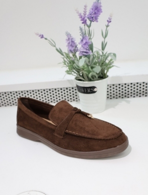 Mokasyny damskie na płaskim (36-41) G490 BROWN