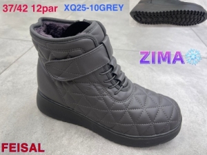 Botki damskie ocieplane na płaskim (37-42) XQ25-10GREY