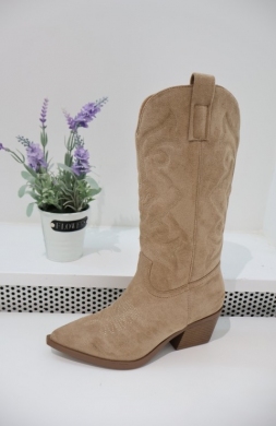Kozaki damskie na obcasie (36-41) 5677-1 KHAKI