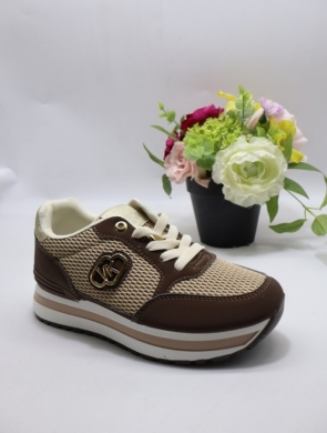 Buty sportowe damskie na płaskim (36-41) 6855 BROWN