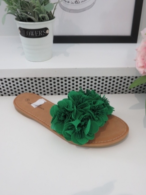 Klapki damskie na płaskim (36-41) MS9058 GREEN