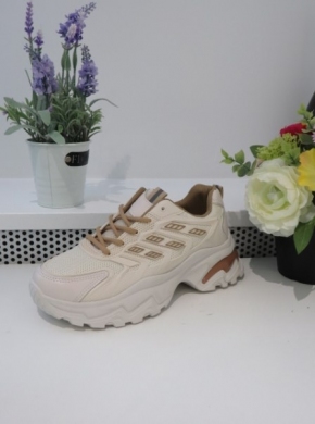 Buty sportowe damskie na płaskim (36-41) 9265 BEIGE
