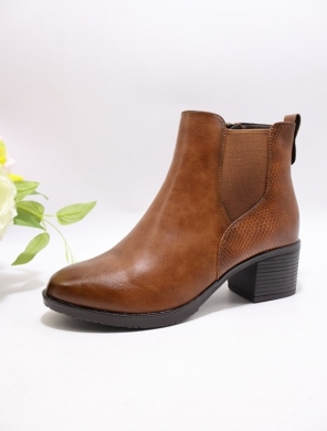 Botki damskie ocieplane na obcasie (36-41) D3178-5 BROWN