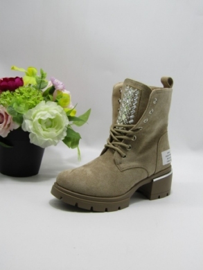 Botki damskie ocieplane na obcasie (36-41) SH0320 KHAKI