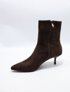 Botki damskie ocieplane na szpilce (36-41) 8-985H BROWN