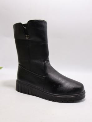 Botki damskie ocieplane na płaskim (36-41) 5906 BLACK