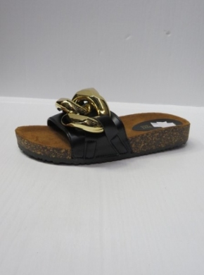 Klapki damskie na płaskim (36-41) 98-45 BLACK