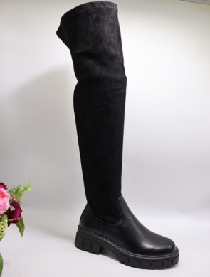 Kozaki damskie na płaskim (36-41) HBL-21 BLACK