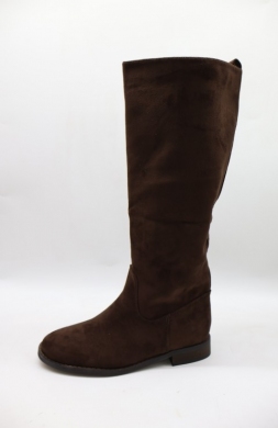 Kozaki damskie ocieplane na płaskim (36-41) H8-1360 BROWN