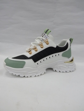 Sneakersy damskie niskie (36-41) AB998 BLACK/GREEN