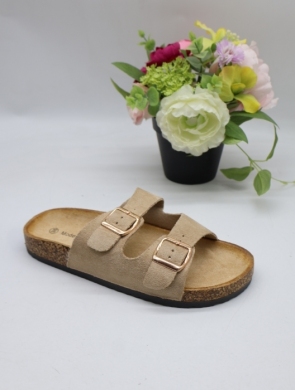 Klapki damskie na płaskim (36-41) 2410-5 KHAKI