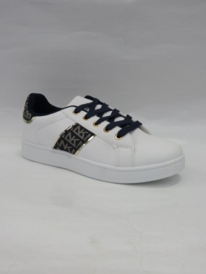 Buty sportowe damskie na płaskim (36-41) QS-61 BEIGE/NAVY