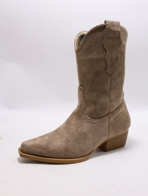 Botki damskie na obcasie (36-41) SU732 TAUPE