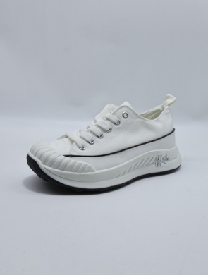 Trampki damskie na płaskim (36-41) 11101-8 WHITE