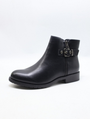 Botki damskie ocieplane na płaskim (36-41) 122010 BLACK