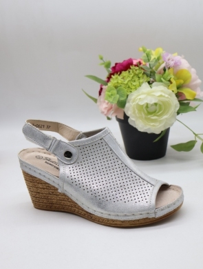 Sandały damskie na koturnie (36-41) 0621 SILVER