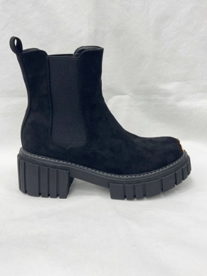 Botki damskie ocieplane na płaskim (36-41) C801 BLACK