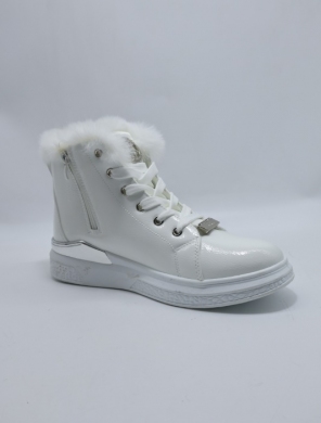 Botki damskie ocieplane na płaskim (36-41) 3007-6 WHITE