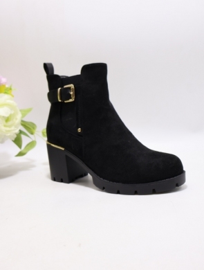 Botki damskie ocieplane na obcasie (36-41) H2416A BLACK