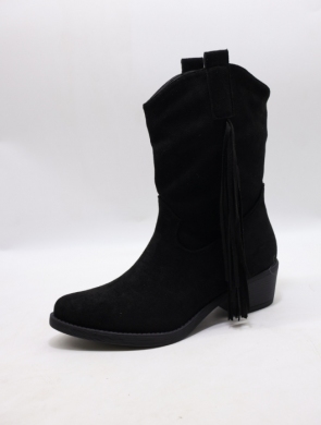 Botki damskie ocieplane na obcasie (36-41) RQ38 BLACK