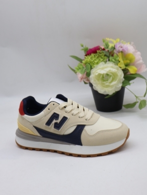 Buty sportowe damskie na płaskim (36-41) 24069 BEIGE