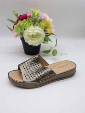 Klapki damskie na płaskim (36-41) 10687-10 SILVER