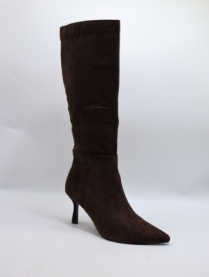 Kozaki damskie ocieplane na szpilce (36-41) H8-996 BROWN