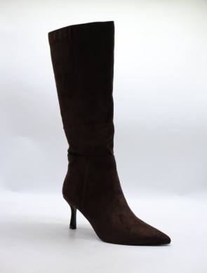 Kozaki damskie ocieplane na szpilce (36-41) H8-996 BROWN
