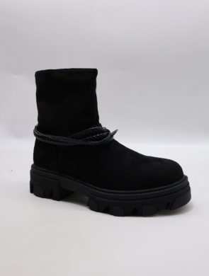 Botki damskie ocieplane na płaskim (36-41) NS305 BLACK