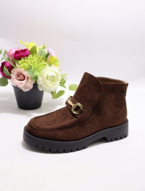 Botki damskie na płaskim (36-41) DF214 BROWN