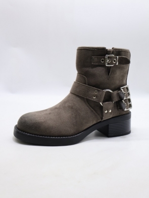 Botki damskie ocieplane na obcasie (36-41) A-917 GREY