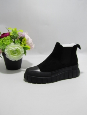 Botki damskie na płaskim  (36-41) 19310 BLACK