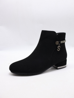 Botki damskie ocieplane na obcasie (36-41) DX2330 BLACK