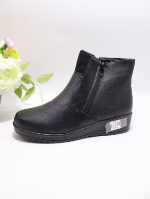 Botki damskie ocieplane na płaskim (36-41) W33-1 BLACK