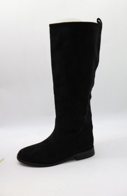 Kozaki damskie ocieplane na płaskim (36-41) H8-1360C BLACK