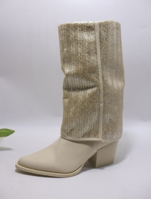 Kozaki damskie na obcasie (36-41) A899 BEIGE