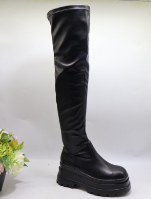 Kozaki damskie na płaskim (36-41) E8609 BLACK