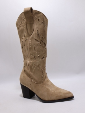 Kozaki damskie na obcasie (36-41) 00-09 TAUPE